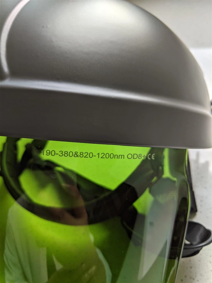 Metal Head Anti-Crash OD8+190-380NM & 820-1200NM Laser Safety Helmet